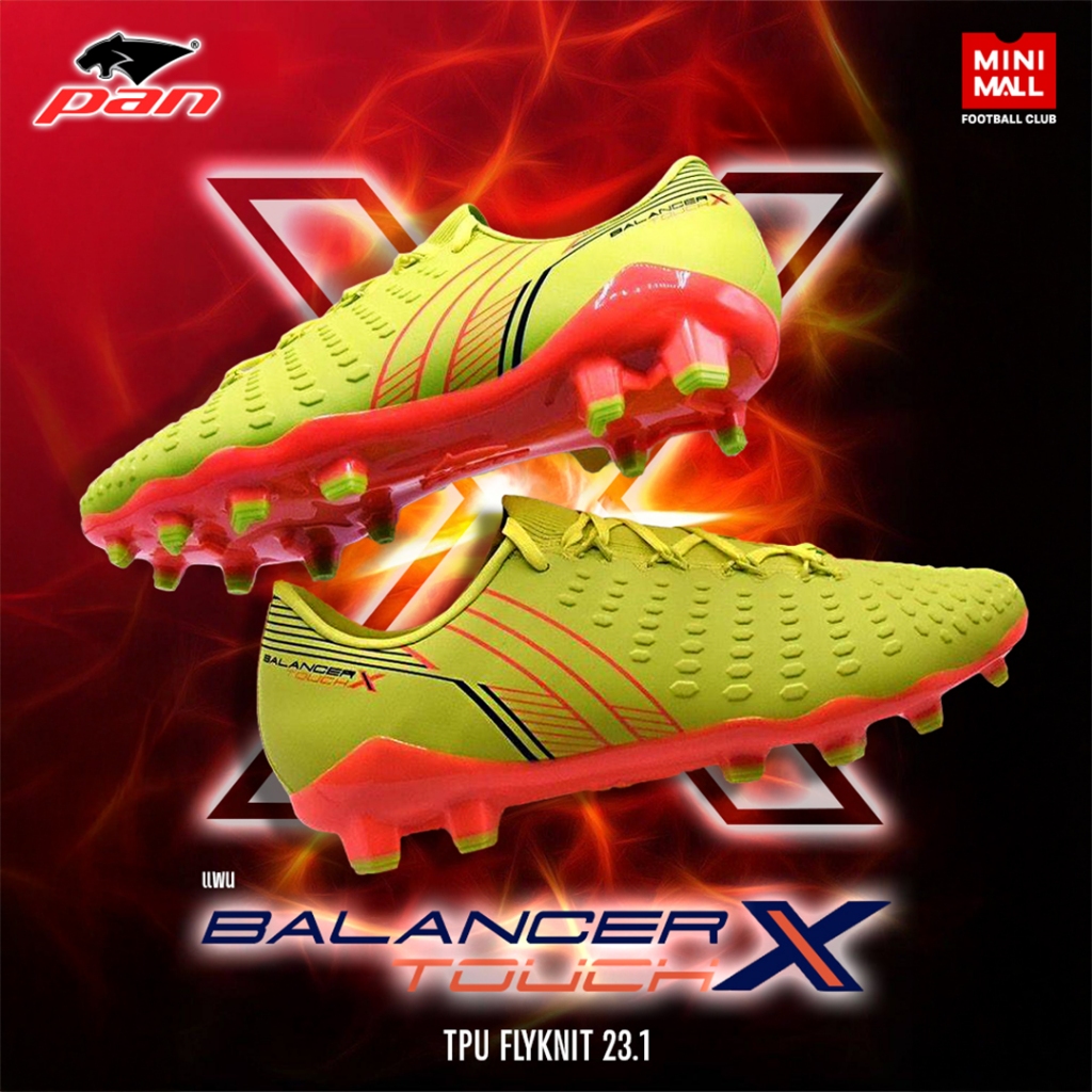 รองเท้าสตั๊ด PAN รุ่น BALANCER TOUCH X 2023-2024 TPU FLYKNIT PFS5T2 รองเท้าฟุตบอล TPU FLYKNIT ทนทาน น้ำหนักเบา