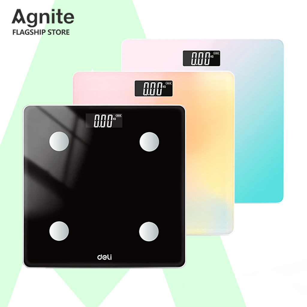 Agnite เครื่องชั่งน้ำหนักดิจิตอล ที่ชั่งน้ำหนัก หน้าจอ LCD เชื่อม App ผ่านบลูทูธ Weight Scale