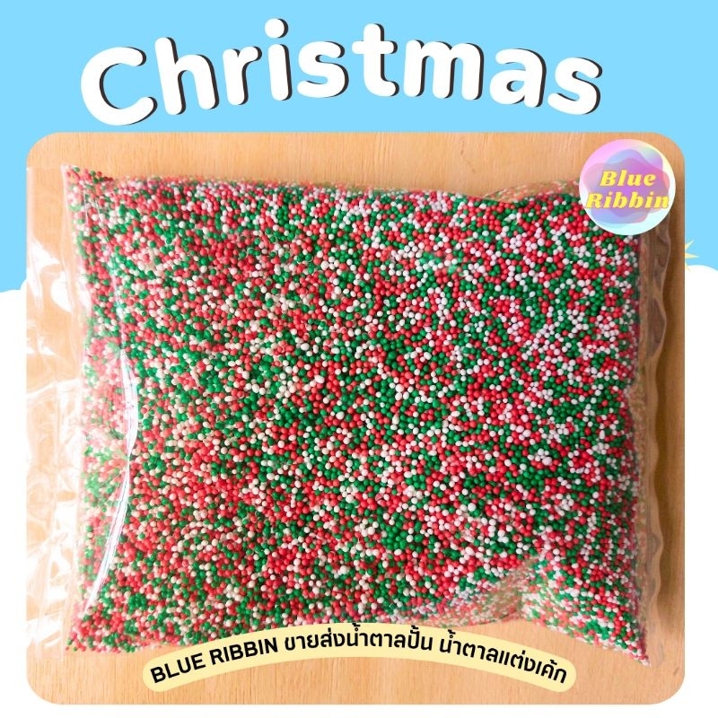 สวยมาก 500กรัม ขายดี Christmas sprinkle cake topper เกล็ดน้ำตาลแต่งขนม cake topper น้ำตาลโรยหน้าเค้ก