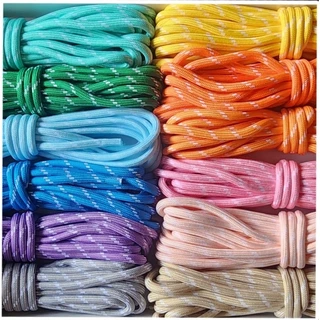 (#113)[2,5หลา] เชือกกลม polyester มีไส้ ลายขาว ขนาด 5มม.