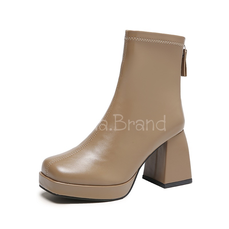 37-43 (พร้อมส่ง) 3 สี รองเท้าบูท บูทสั้น ส้นสูง 3 นิ้ว รุ่น CM Boots