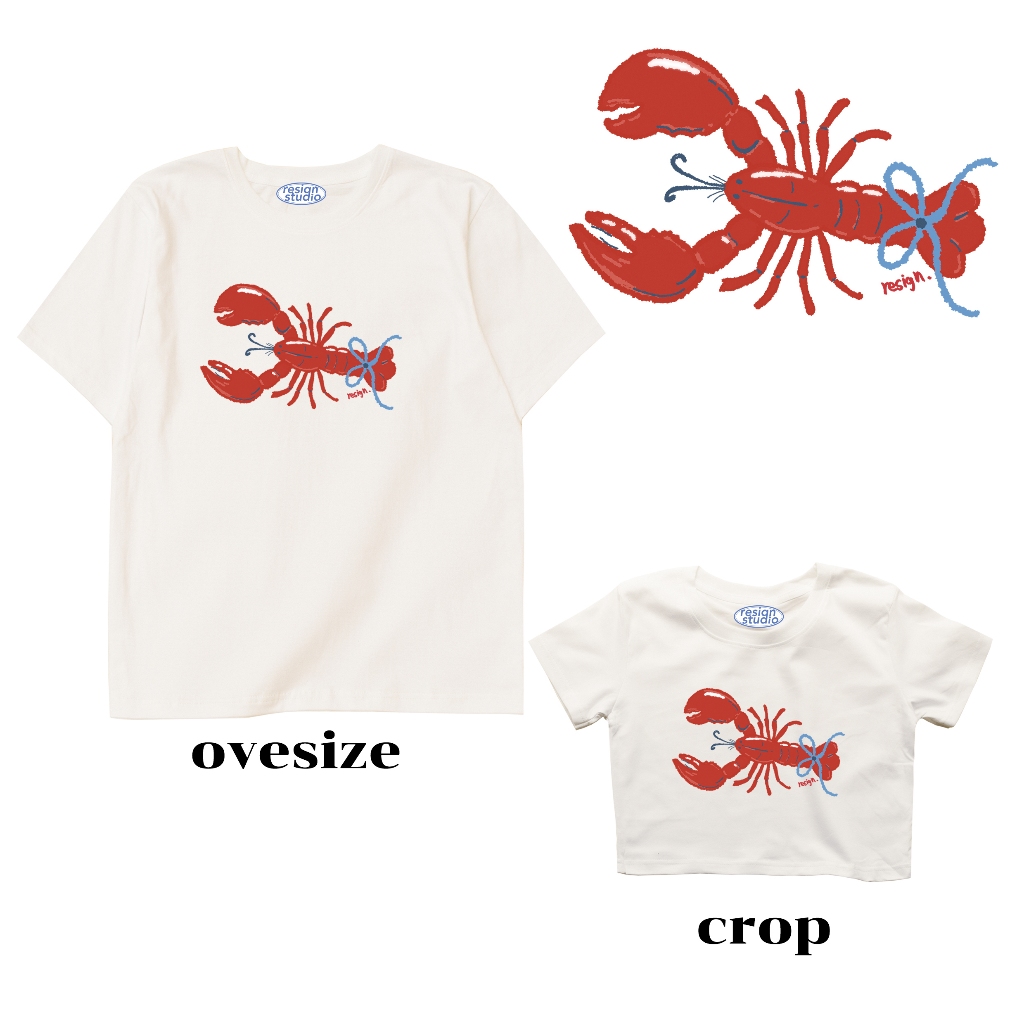 resign studio - crop&oversize ลาย Lobster