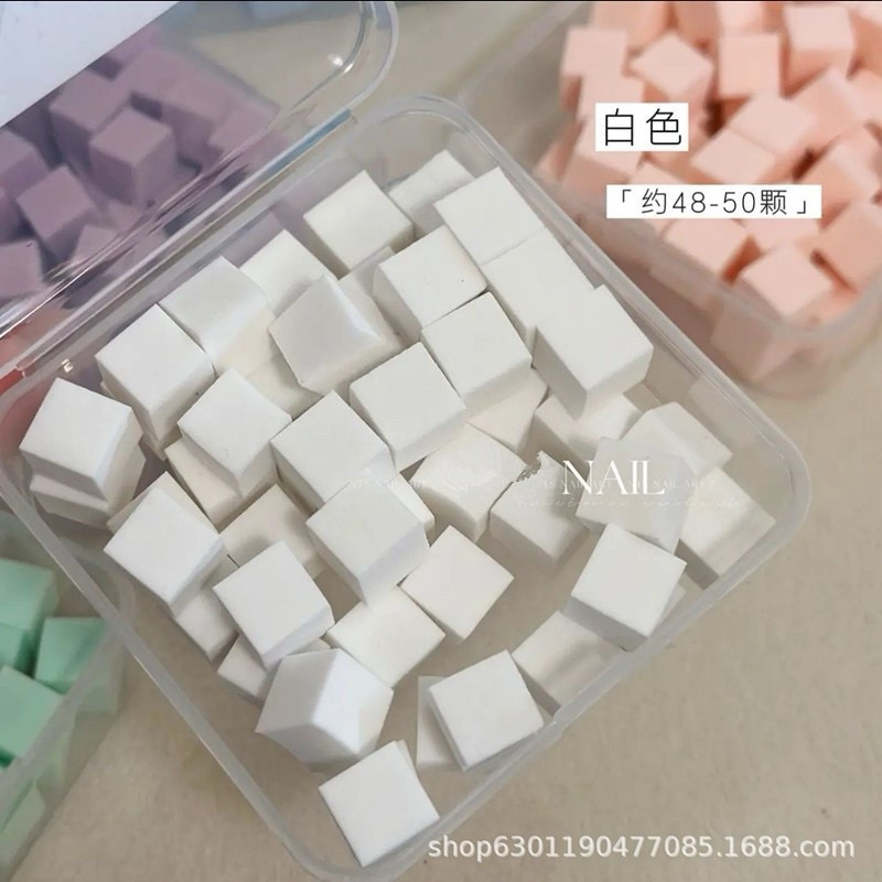 ฟองน้ำลูกเต๋า ฟองน้ำจิ๋ว ขนาด 1*1 cm (50 ชิ้น/ห่อ)