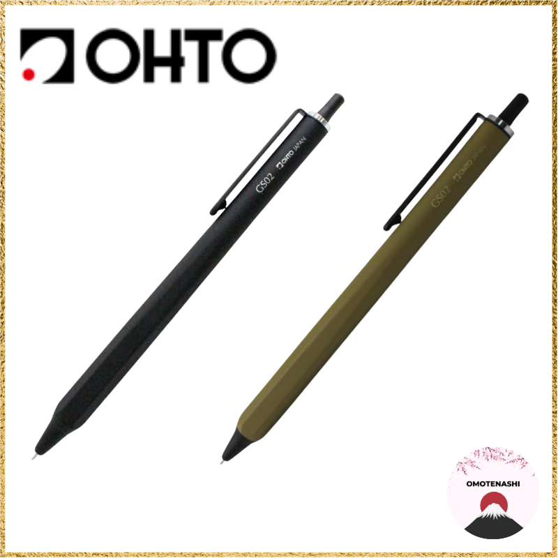 Ohto roller Gel Ball-Point Pen GS02 Black GS02-G5-BK, Khaki GS02-G5-KK