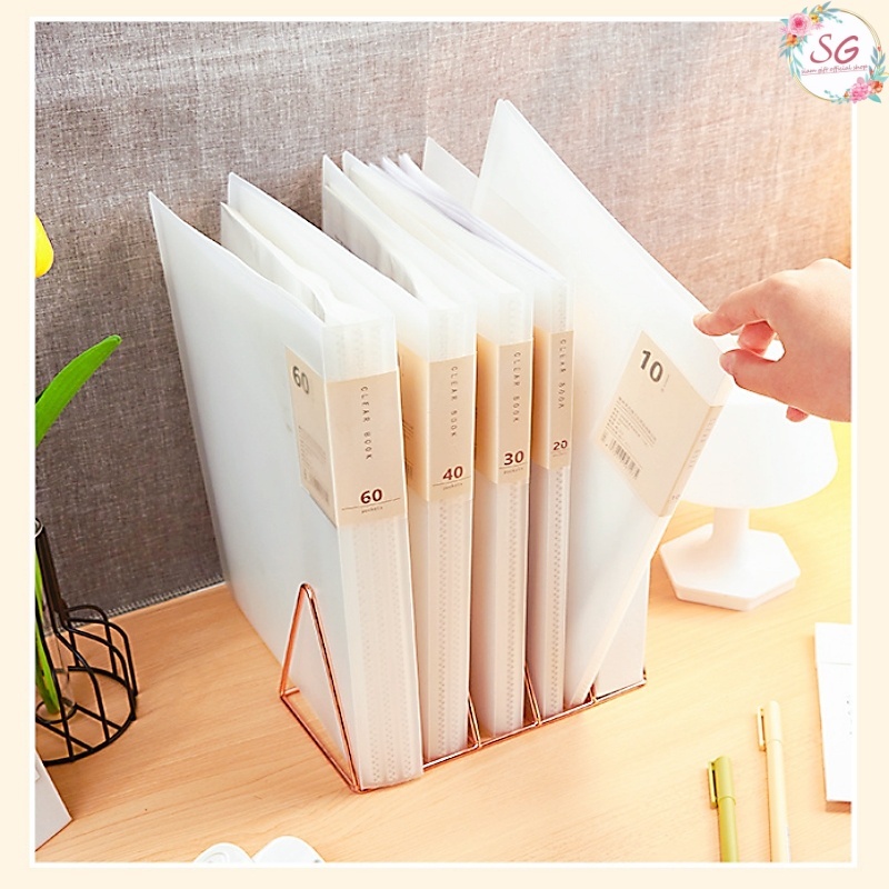 แฟ้มใส่เอกสาร A4 หนังสือข้อมูลโปร่งใส10/20/30/40/60/80/100หน้า สีขาวใส อุปกรณ์สำนักงานและโรงเรียน