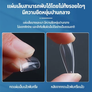 Nawoelite120 ชิ้นเล็บปลอม Pvc แบบบางพิเศษ ไม่มีตําหนิ ไม่แตกหักง่าย 12 ขนาด จัดส่งที่รวดเร็ว เล็บปลอมสี่เหลี่ยมคางหมู