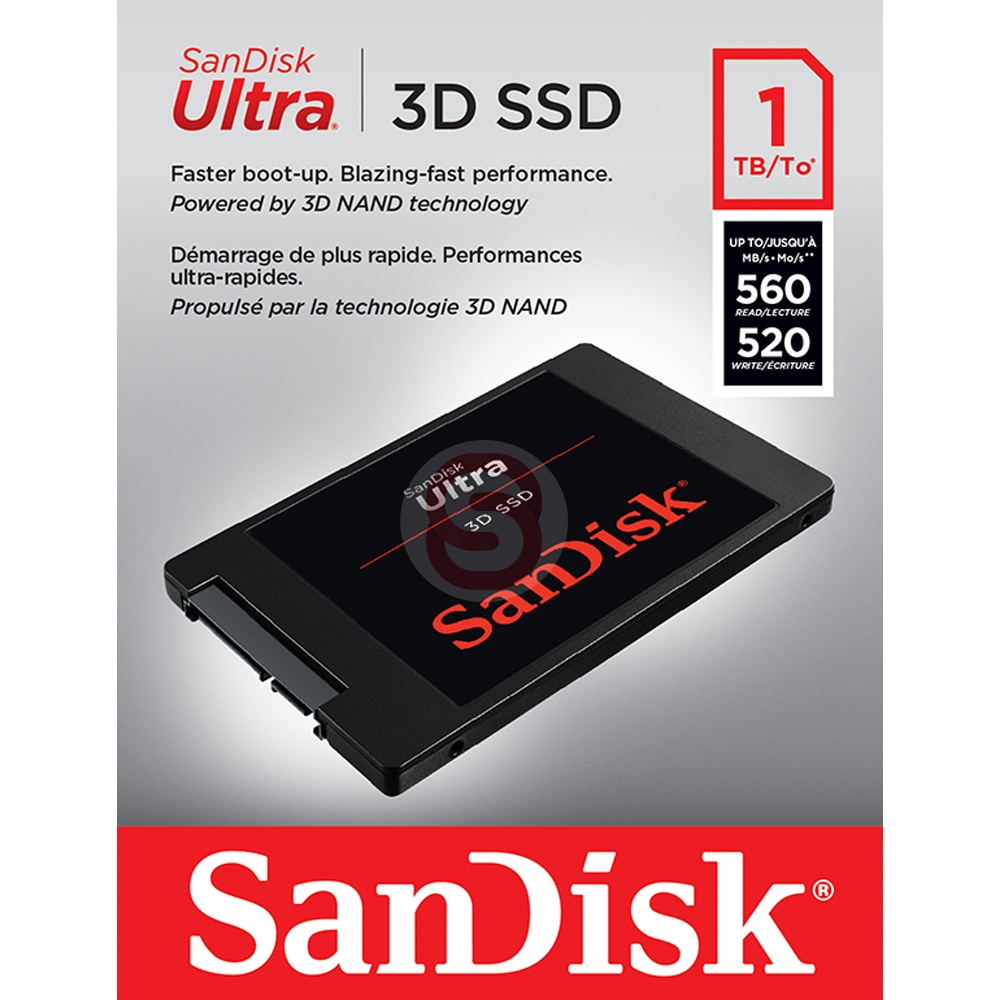 SanDisk Ultra 3D SSD, SDSSDH3-1TB, 1TB, SR560/SW520MB/s, ประกัน 5 ปี เอสเอสดี Solid State Drive