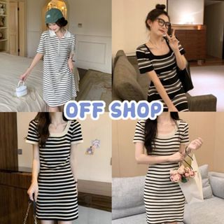 OFF SHOP 🥻พร้อมส่ง🥻ชุด ชุดคลุมท้อง ชุดเดรสไหมพรมแขนสั้น ดีเท…