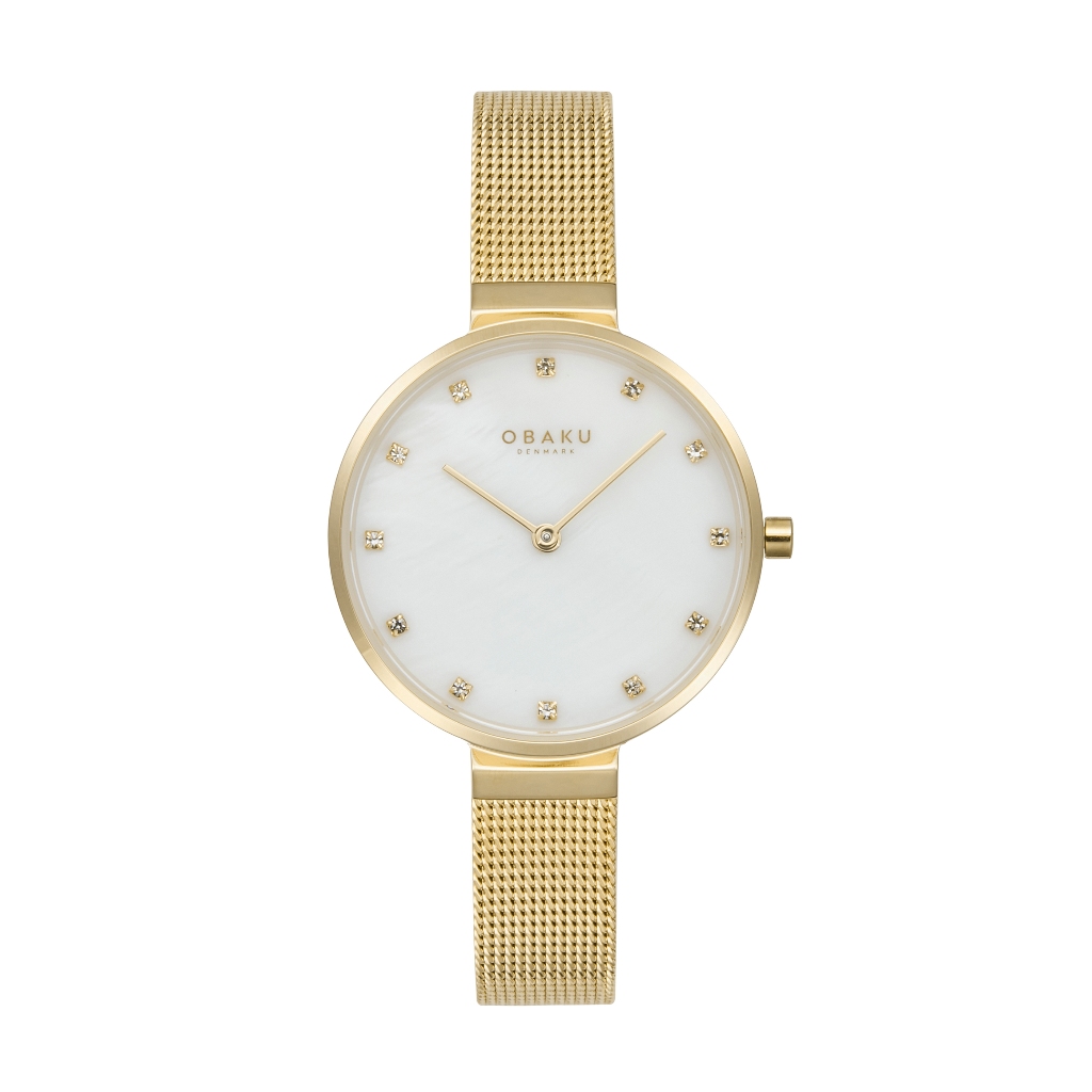 Obaku (โอบากุ) นาฬิกาผู้หญิง Reloj ระบบควอตซ์ สายถักสแตนเลสสตีล ขนาดตัวเรือน 30 มม.