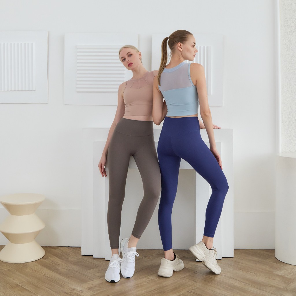 Basic leggings กางเกงออกกำลังกาย เอวสูง เป้าสามเหลี่ยม ยาว8ส่วน หรือเหนือข้อเท้า กระชับ เก็บทรง *พร้อมส่งไทย*