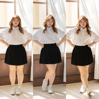 🔸ไซส์ใหญ่🔸กระโปรงนักศึกษาพลีท กระโปรงพลีทไซส์ใหญ่ XL-XXL เอว32-50 จีบเล็ก/จีบทวิท (ผ้าห่างกระรอกอัดกรีบมาแล้ว💕)