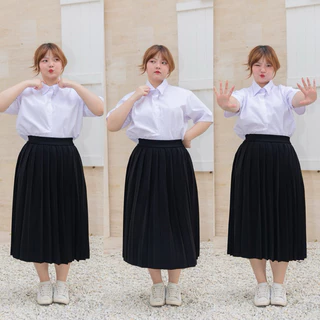 🔸ไซส์ใหญ่🔸กระโปรงนักศึกษาพลีท กระโปรงพลีทไซส์ใหญ่ XL-XXL เอว32-50 จีบเล็ก/จีบทวิท (ผ้าห่างกระรอกอัดกรีบมาแล้ว💕)