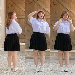 🔸ไซส์ใหญ่🔸กระโปรงนักศึกษาพลีท กระโปรงพลีทไซส์ใหญ่ XL-XXL เอว32-50 จีบเล็ก/จีบทวิท (ผ้าห่างกระรอกอัดกรีบมาแล้ว💕)