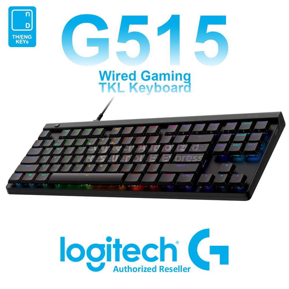 Logitech G515 TKL Wired Keyboard [TH/EN] [Black] คีย์บอร์ดเกมมิ่ง มีสาย ของแท้ ประกันศูนย์ 2ปี