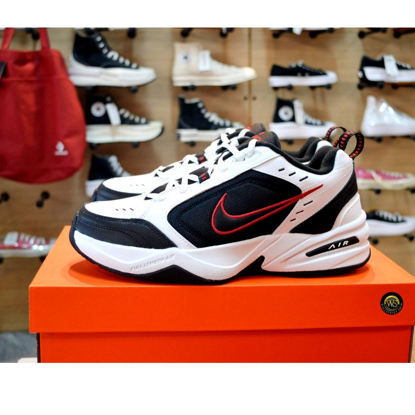 ลิขสิทธิ์แท้ Nike Air Monarch IV รองเท้าออกกำลังกายผู้ชาย 415445-101 ขาว/ดำ แท้ 100%