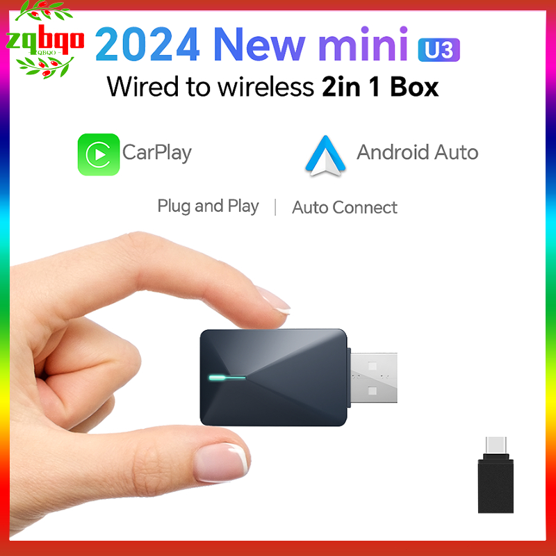 Wireless CarPlay Android auto ไร้สาย Plug and Play อะแดปเตอร์สมาร์ทมินิกล่อง apple carplay ไร้สายUSB Dongle Fast Connect