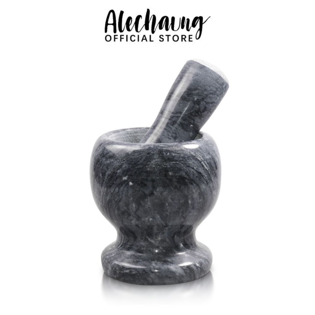 Alechaung ครกจิ๋ว ครกพร้อมสาก ครกเล็ก พร้อมสาก สำหรับบดยา ตำสมุนไพร ตำกระเทียม ครกแตกจากขนส่งเคลมได้