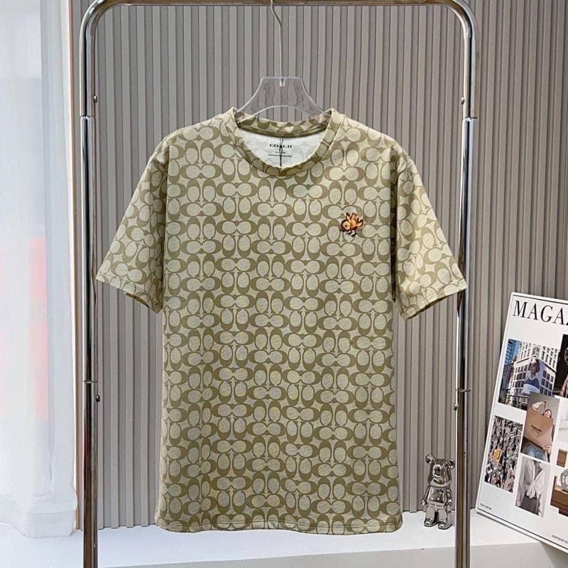 เสื้อยืดลาย C;;;0achสีน้ำตาล ลายคลาสสิค งานปักอก🐥 ผ้าคอตตอน ขนาด : อก 40