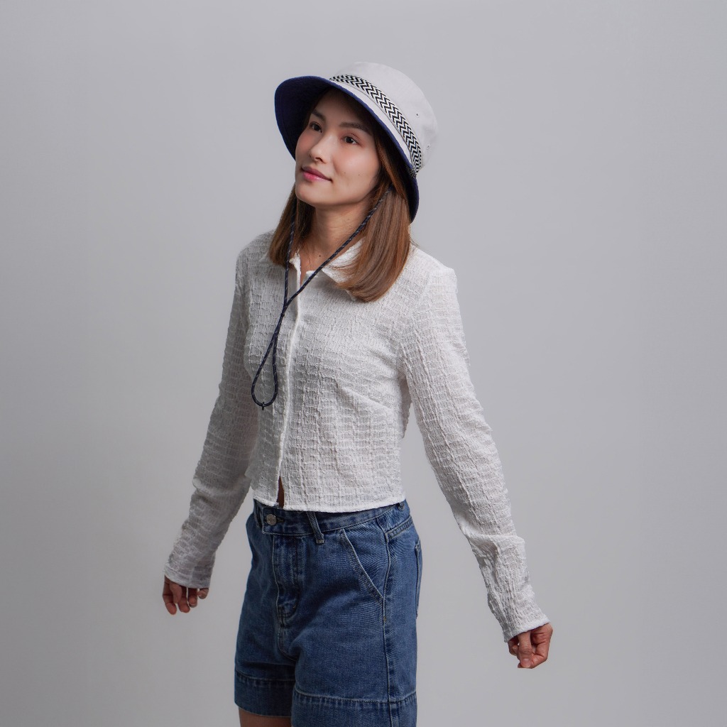 G135 Off-White หมวกบักเก็ต Cotton Washed สไตล์วินเทจ นุ่ม เบา ใส่สบาย ระบายอากาศได้ดี - รูปที่ 3