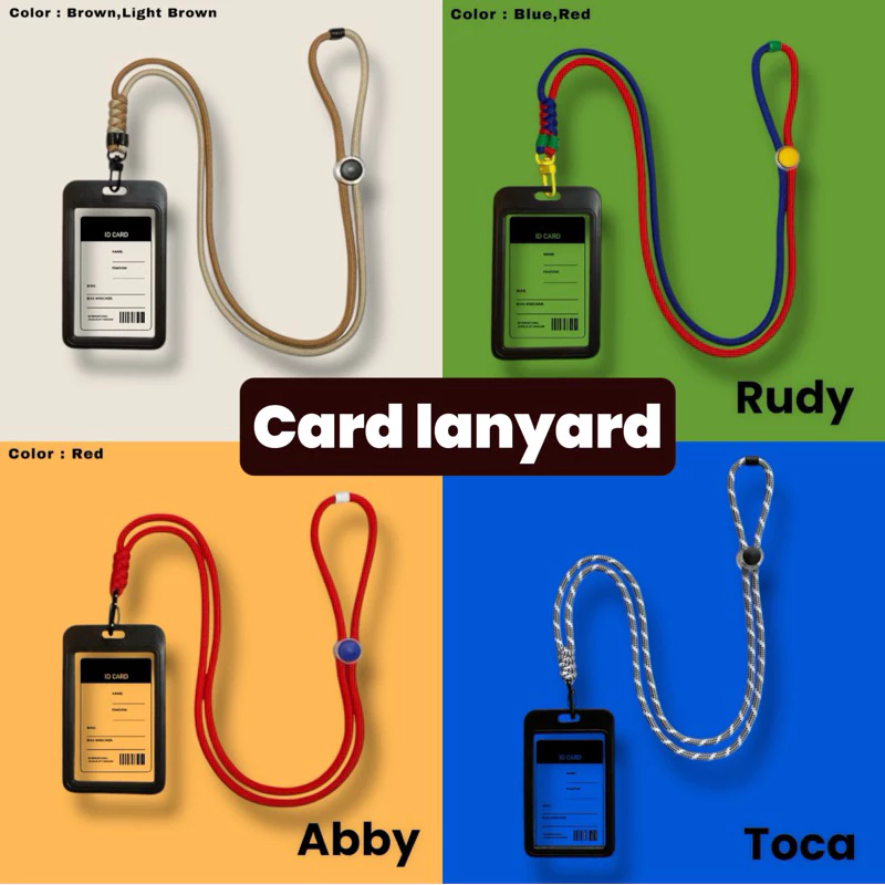 สายคล้องบัตร Card Lanyary ใส่ชื่อ 1-5ตัว สายแข็งแรงสีสันสดใส มีขนาดเด็กและผู้ใหญ่