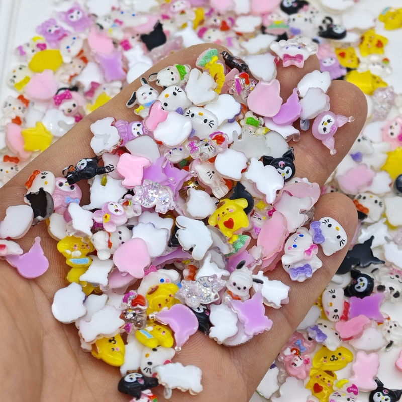 อะไหล่การ์ตูน sario คละแบบ 50ชิ่น/ห่อ สินค้าพร้อมส่งในไทย