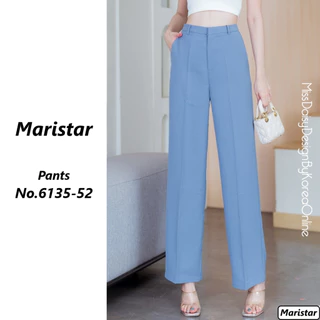 Maristar กางเกงขายาวทรงกระบอก No.6135 เอวสูง เนื้อผ้า Polyester 93％