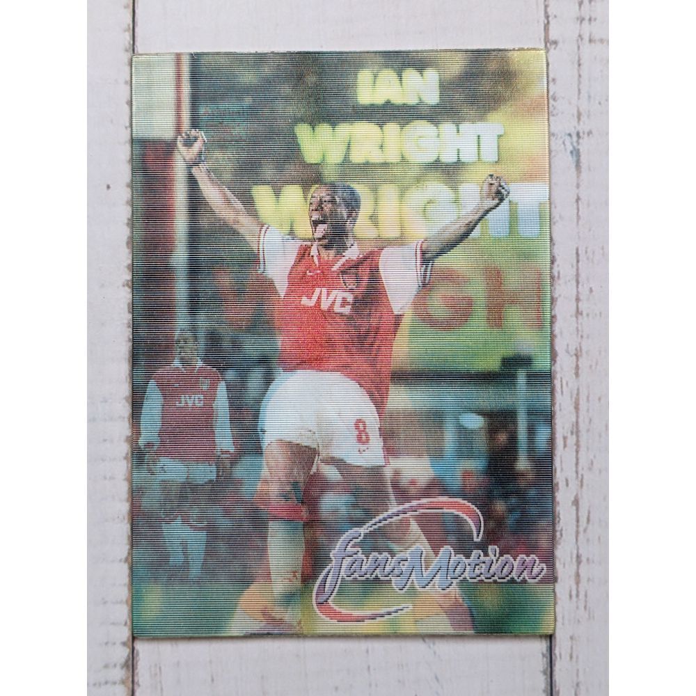 การ์ดฟุตบอล Soccer Card Dennis Bergkamp Ian Wright 3D Fansmotion Futera Arsenal Fans Selection 1997-