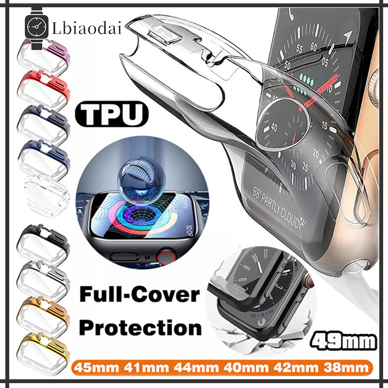 อ่อนนุ่มกรณีโปร่งใส for Apple Watch Ultra/SE 3 2 49 46mm Series 11 10 9 8 7 6 SE 5 4 IWatch 41mm 45 42mm 44 38mm