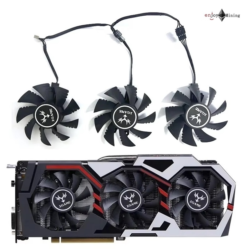 พัดลมการ์ดจอ Colorful iGame GeForce GTX 1050 1060 1070Ti 1080 graphics card cooling fan