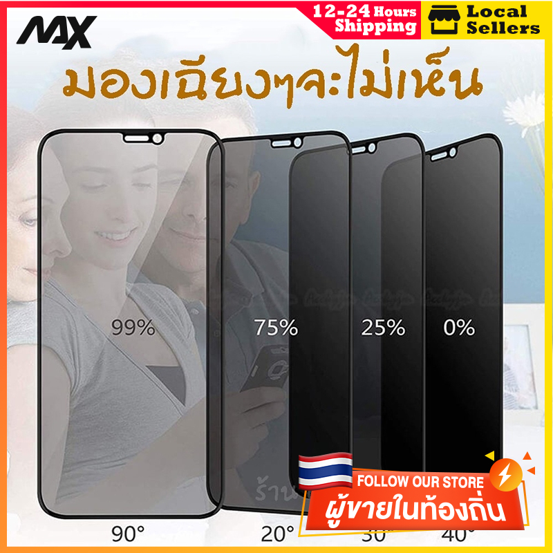 [มีกันขอบ] ฟิล์มกันมอง สำหรับiPhone 14 13,12 pro max 11 mini ฟิล์มกันเสือก ไอโฟน X 8 6 6s Plus 7 XS 