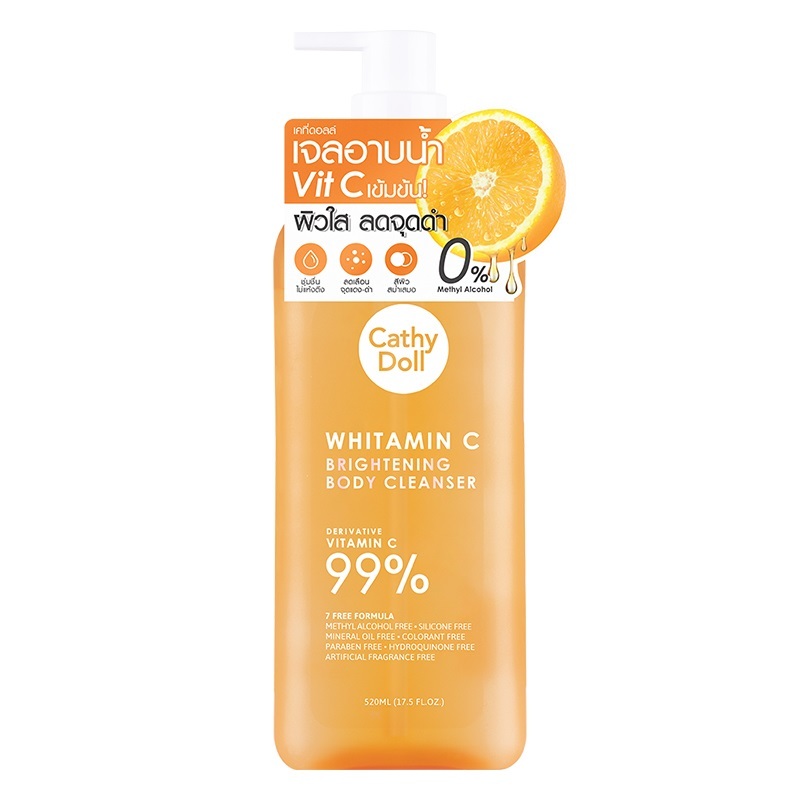 Cathy Doll ไวท์ทามินซีไบร์ทเทนนิ่งบอดี้คลีนเซอร์ 520ml เคที่ดอลล์