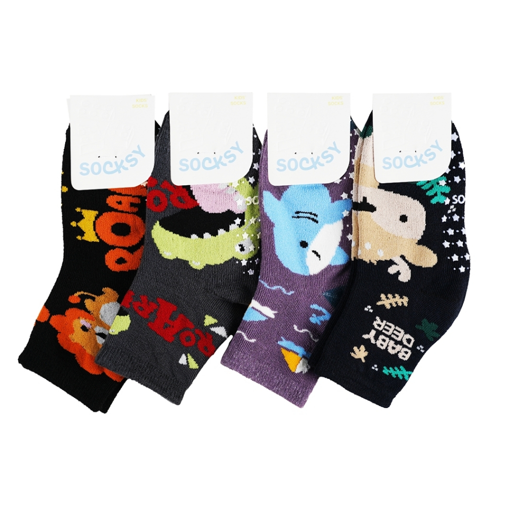 Socksy ถุงเท้ากันลื่นเด็ก รุ่น LD-0032 (3-5) และ (4-6) (แพ็ค 12 คู่)