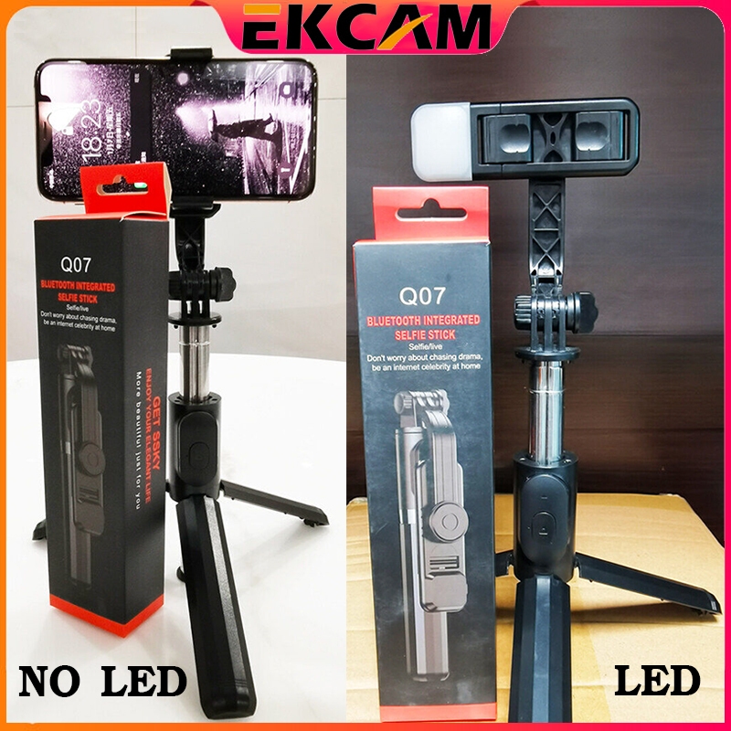 🇹🇭[ใหม่!!!] ไม้เซลฟี่ ไฟ LED ไม้เซลฟี่บลูทูธ ไม้เซลฟี่ พร้อมรีโมท Extendable Handheld Selfie Stick+Bluetooth Remote 3 In