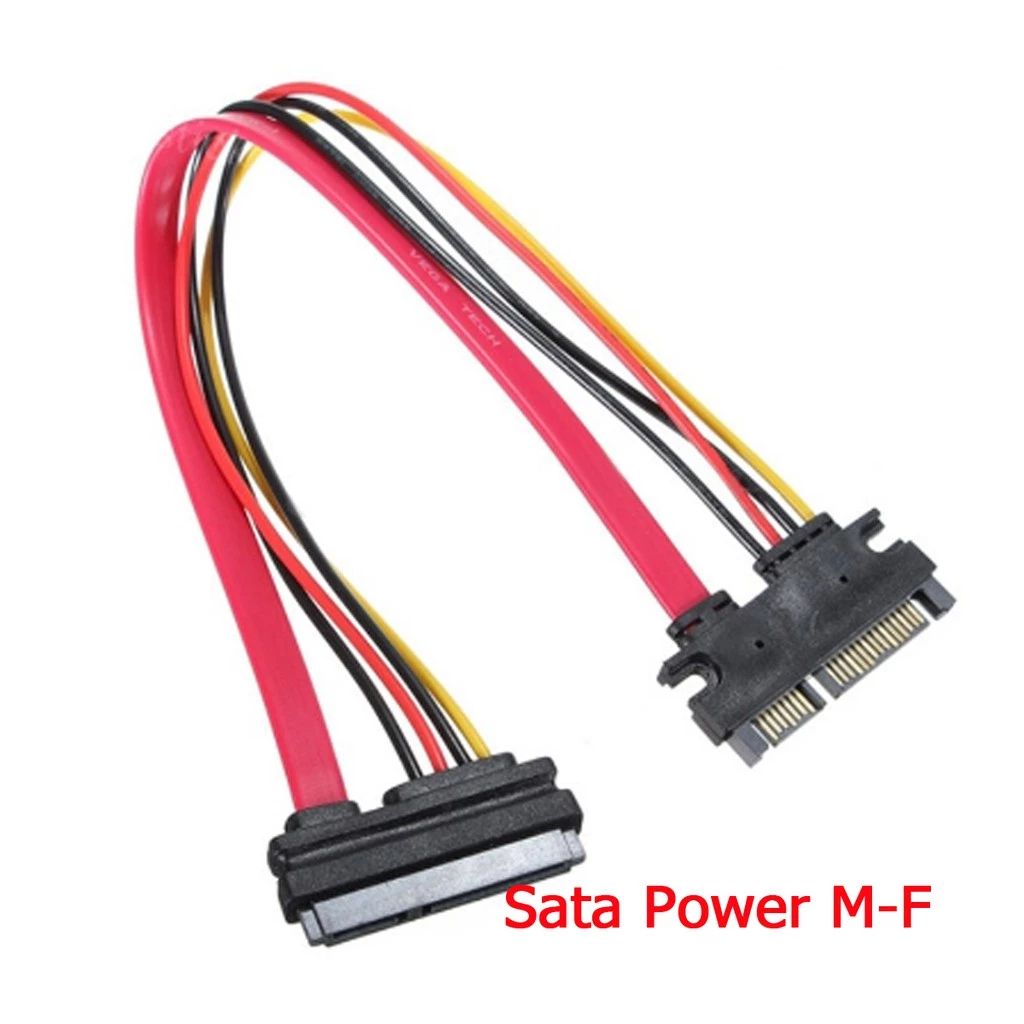 สาย Sata Power ผู้ เมีย Male to Female SATA Data Power Extension Cable 50cm