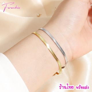 ร้านไทย🇹🇭 ส่งเร็ว สร้อยข้อมือ สแตนเลส กระดูกงูแบน โซ่แบน โดน…