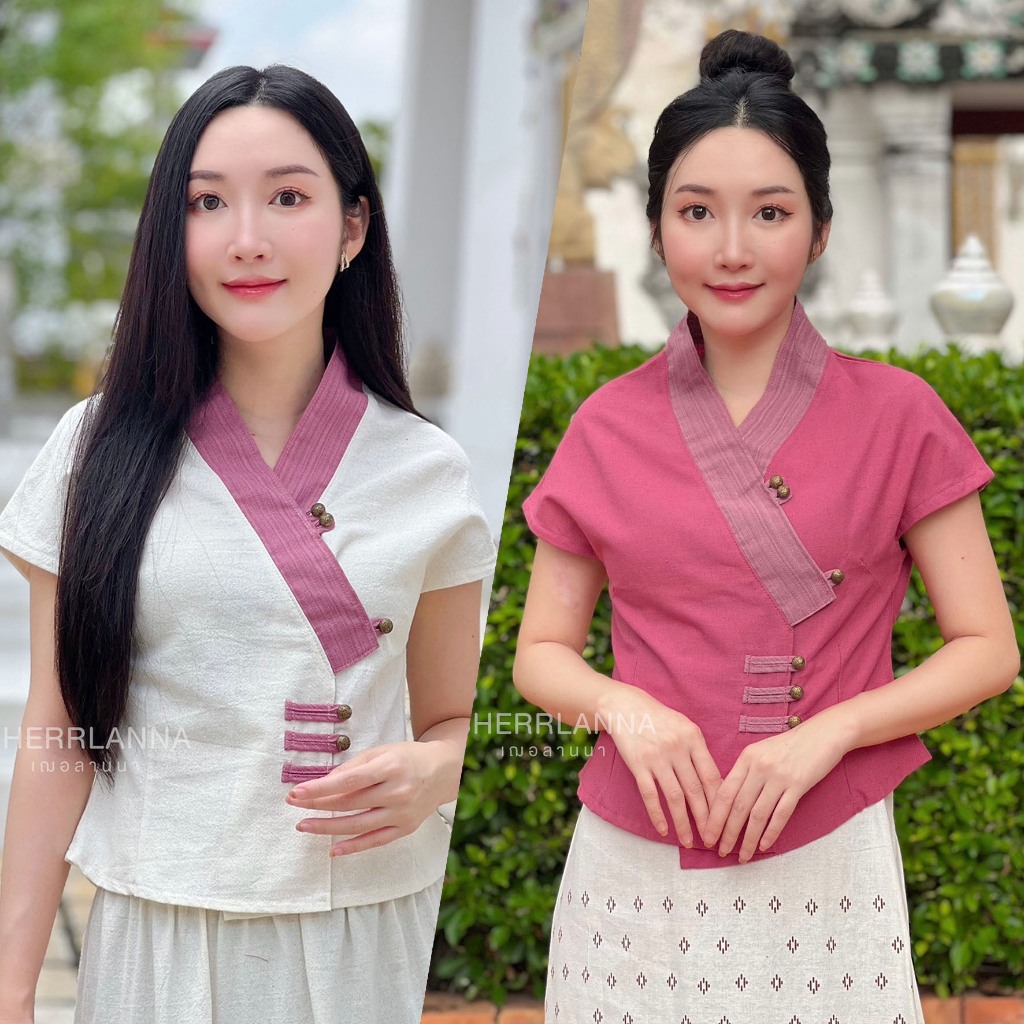 เสื้อผ้าฝ้ายพื้นเมืองแขนเลยไหล่