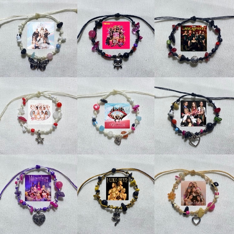 กำไลเชือกเทียน ปกเพลงสาวๆ 4eve กำไลเชือกเทียนออกแบบตามปกเพลง กำไลข้อมือ