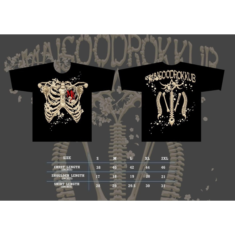 MSRK Collection V.6 เสื้อยืดMSRK กางเกงMSRK ของแท้ ลายกระดูก ผ้าหนานุ่ม สกรีนจม