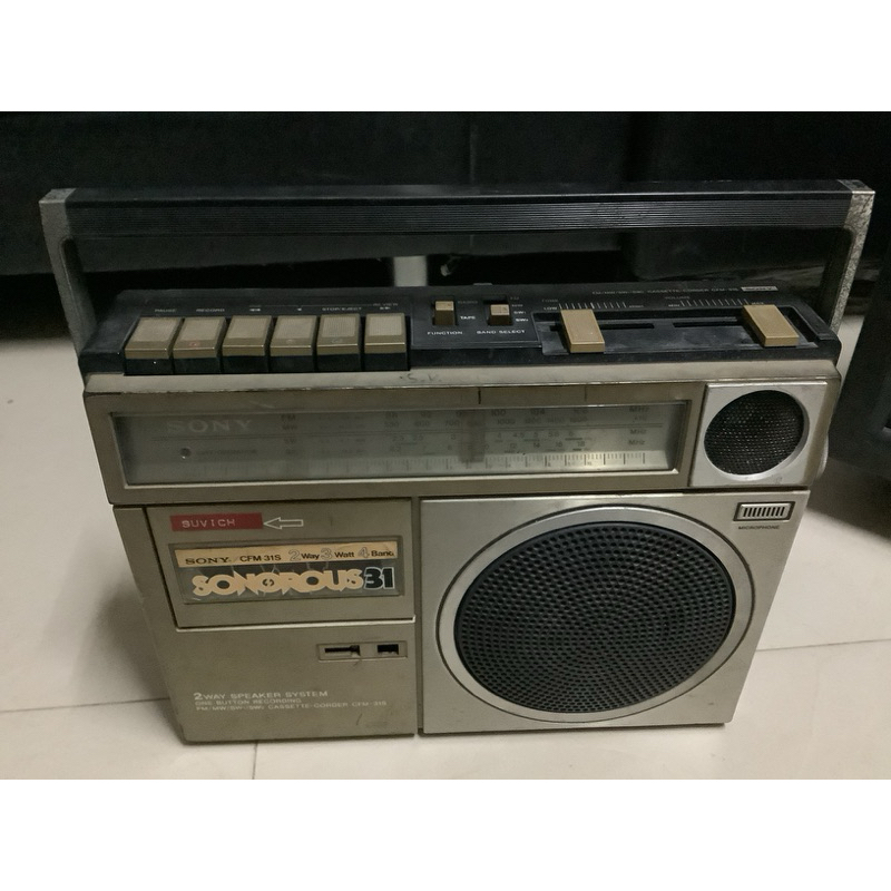 1วิทยุเทปคาสเซ็ท-Sony CFM-31S 2way speaker,Sharp GF-9090 stereo radio recorder/วิทยุ sharp gf-9090 f