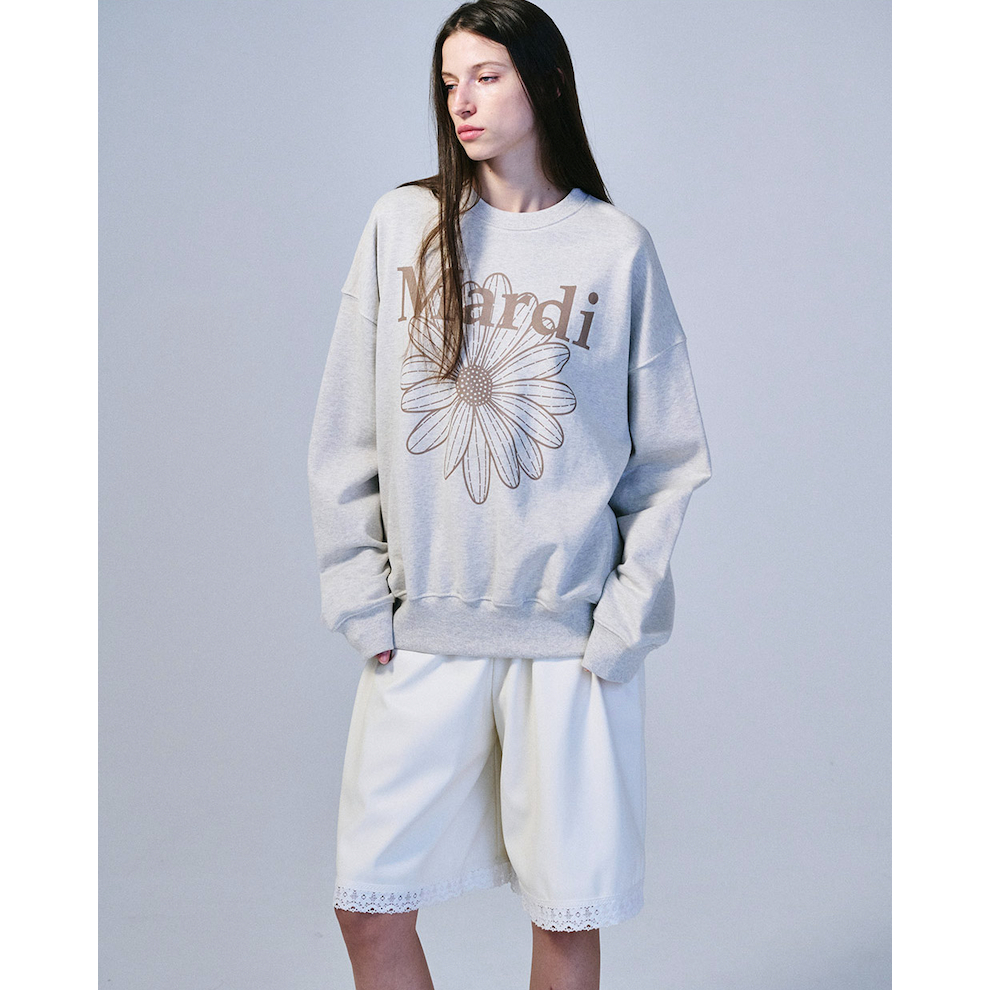 MARDI MERCREDI SWEATSHIRT FLOWERMARDI_OATMEAL TAUPE