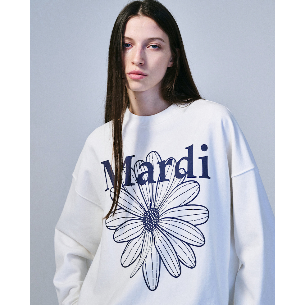 MARDI MERCREDI SWEATSHIRT FLOWERMARDI_WHITE NAVY