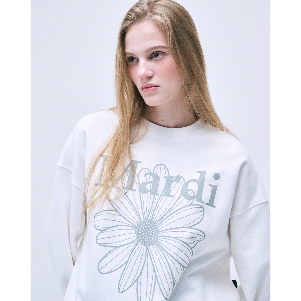 MARDI MERCREDI SWEATSHIRT FLOWERMARDI_WHITE LIGHTGREY
