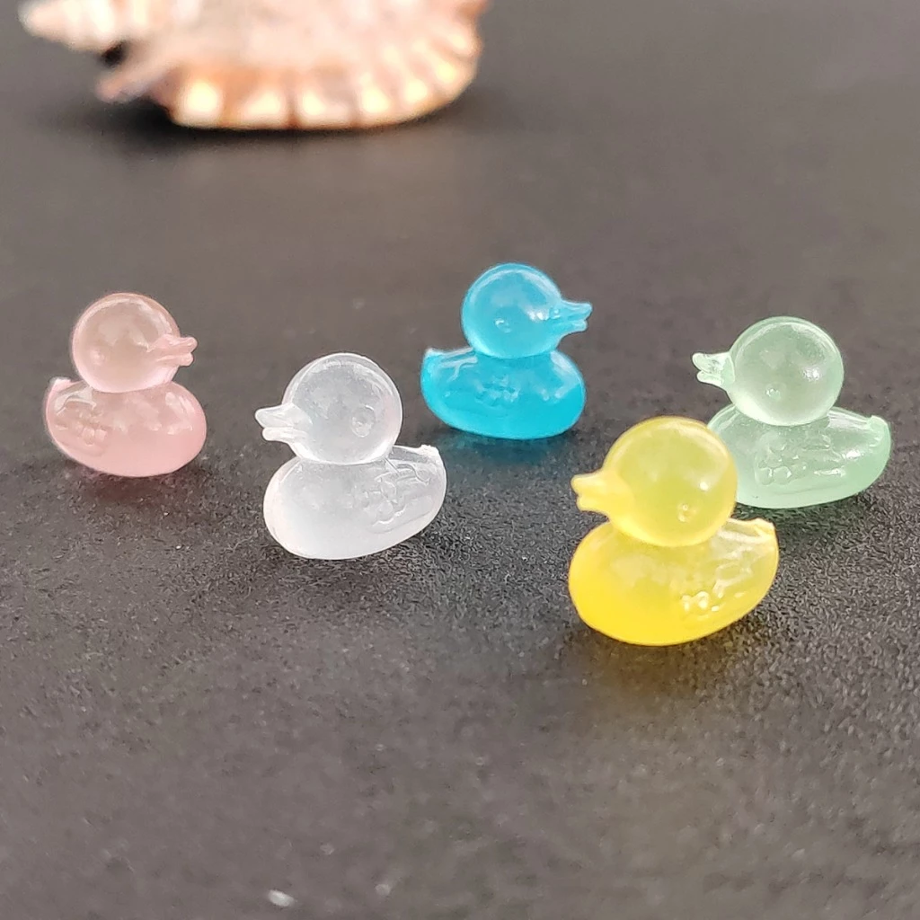 Mini Luminous ตุ๊กตาเป็ดน้อยเรซิ่น ของเล่นสุ่มตัวเลขตกแต่งบ้าน thumbnail 3
