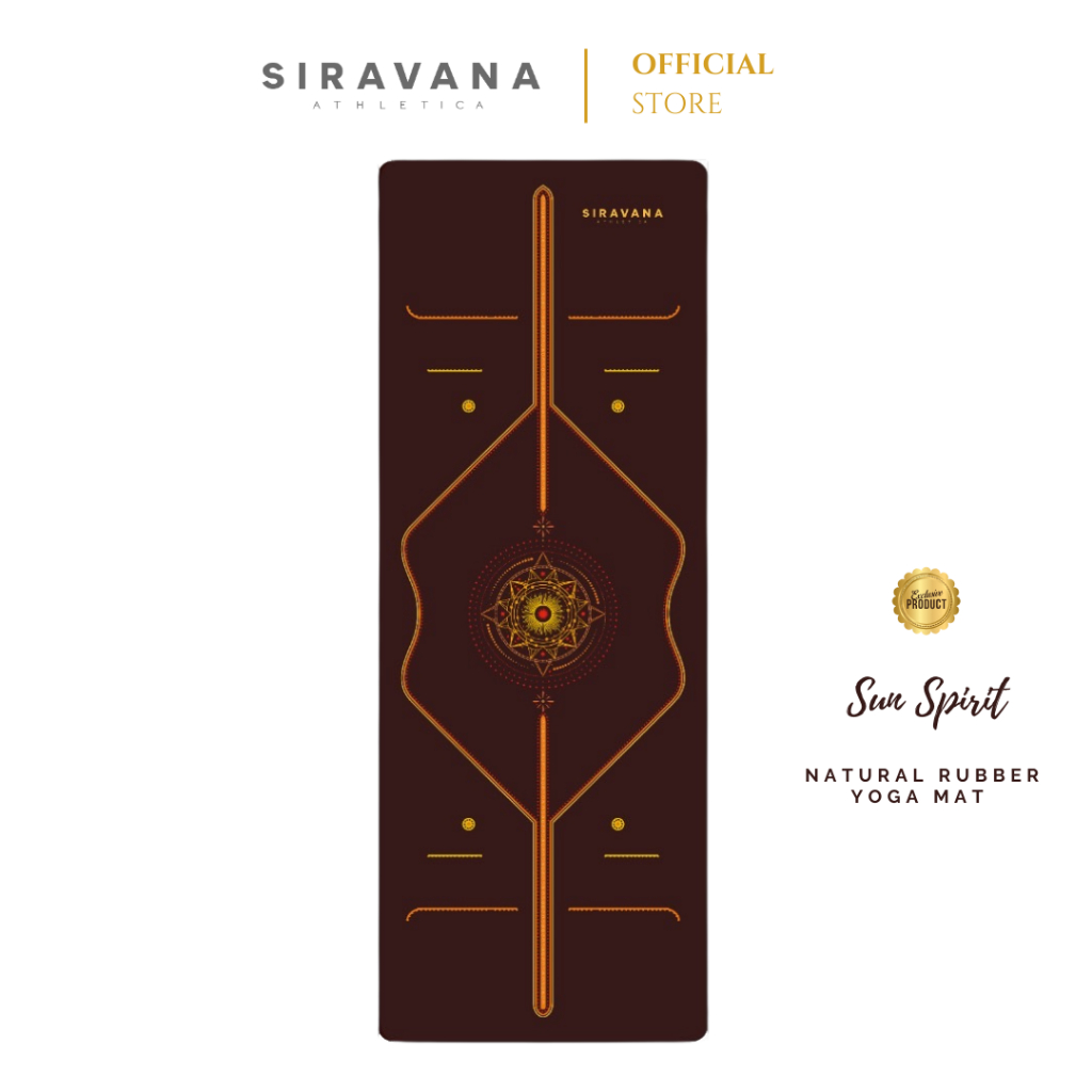 SIRAVANA เสื่อโยคะยางพารา รุ่น Sun Spirit Earth Brown 5.5mm PU Natural Rubber Yoga Mat