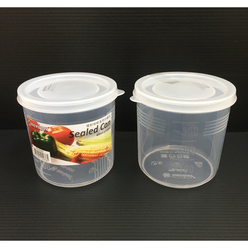 กระปุกกลมใสพร้อมฝาปิด 2 ใบ ขนาด 400 ml./ใบ No.PS-0222/2