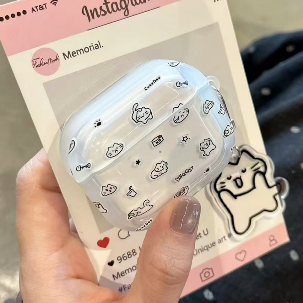 เคส ใช้สำหรับ Airpods 4 pro 2 ลูกแมว การป้องกันารตก imd Case for Airpods 3 gen2 soft case 2024