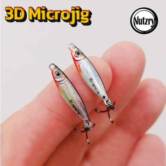 Mr Jigging ไมโครจิ๊ก 3D 1.5g / 3g / 5g พร้อมตัวเบ็ด Micro jig งานอาจิ ปลาสีขน ไอเปีย เคาะกะพง จัดไปเลยย