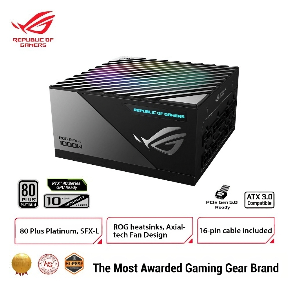 ส่งด่วน+โค้ดลด1000 PSU 1000W Platinum SFX-L แถมplate atx ประกัน10ปี ASUS ROG LOKI 1000P PowerSupply