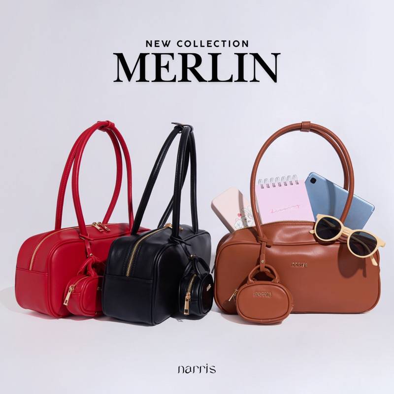 Narris กระเป๋าสะพายรุ่น Merlin แถมฟรีใบเล็ก (แบรนด์ไทย)