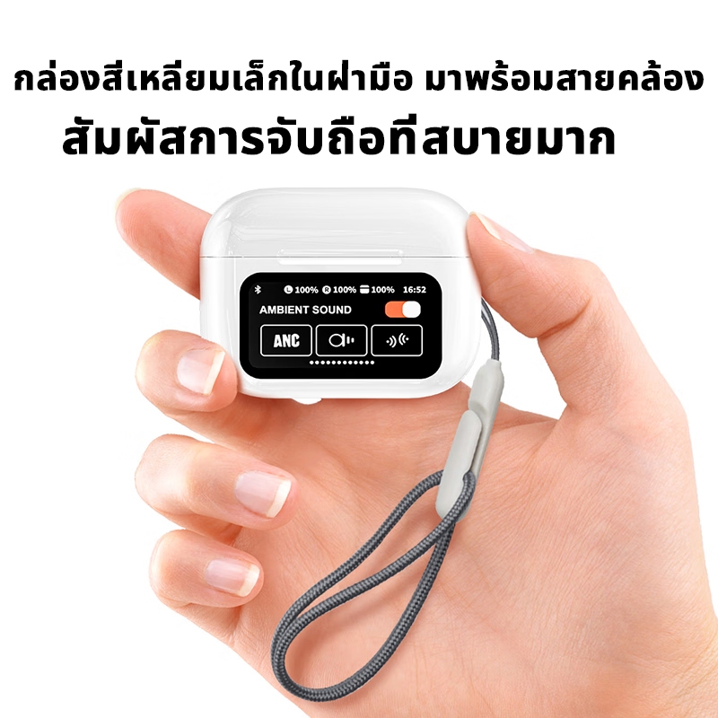A9PROหูฟังบลูทูธไร้สาย NEC จอสีอัจฉริยะ ANC ลดเสียงรบกวนอย่างเป็นกิจกรรม บลูทูธ 5.4 แบบไร้สาย หูฟัง อายุแบตเตอรี่ยาวนาน